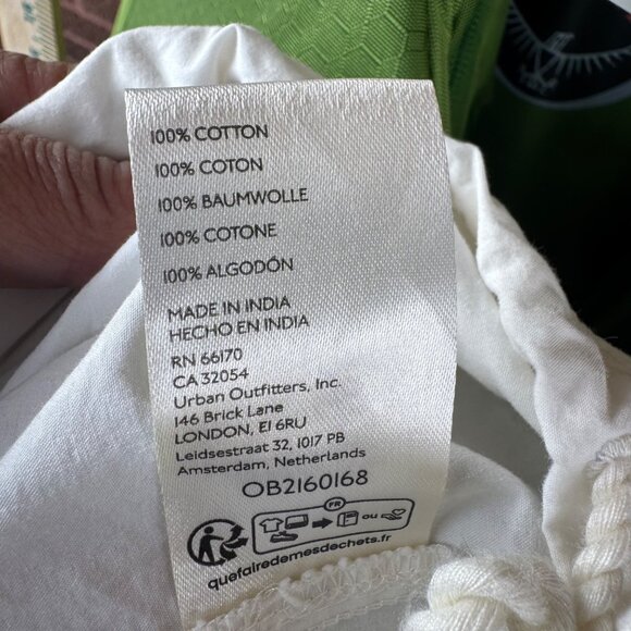 Free People XS White Cotton Bubble Hem Midi Skirt With Drawstrings & Pockets - Picture 8 of 10